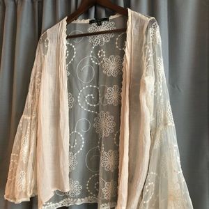 Gorgeous embroidered sheer kimono / cardigan